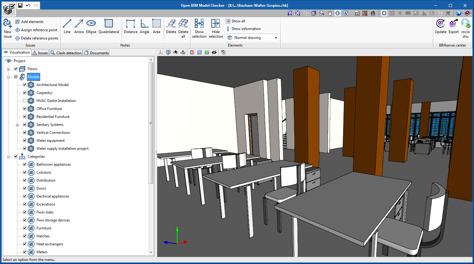 Open BIM Model Checker. Analysis and inspection of BIM models