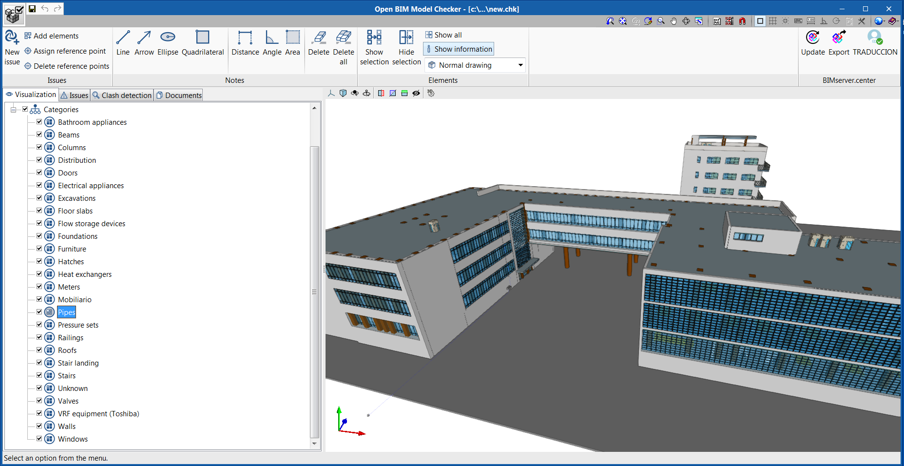 Open BIM Model Checker. Analysis and inspection of BIM models