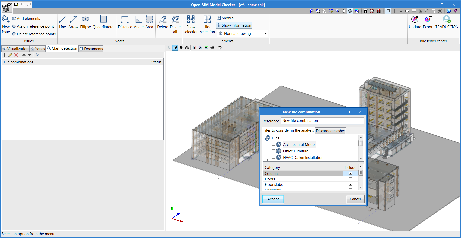 Open BIM Model Checker. Analysis and inspection of BIM models